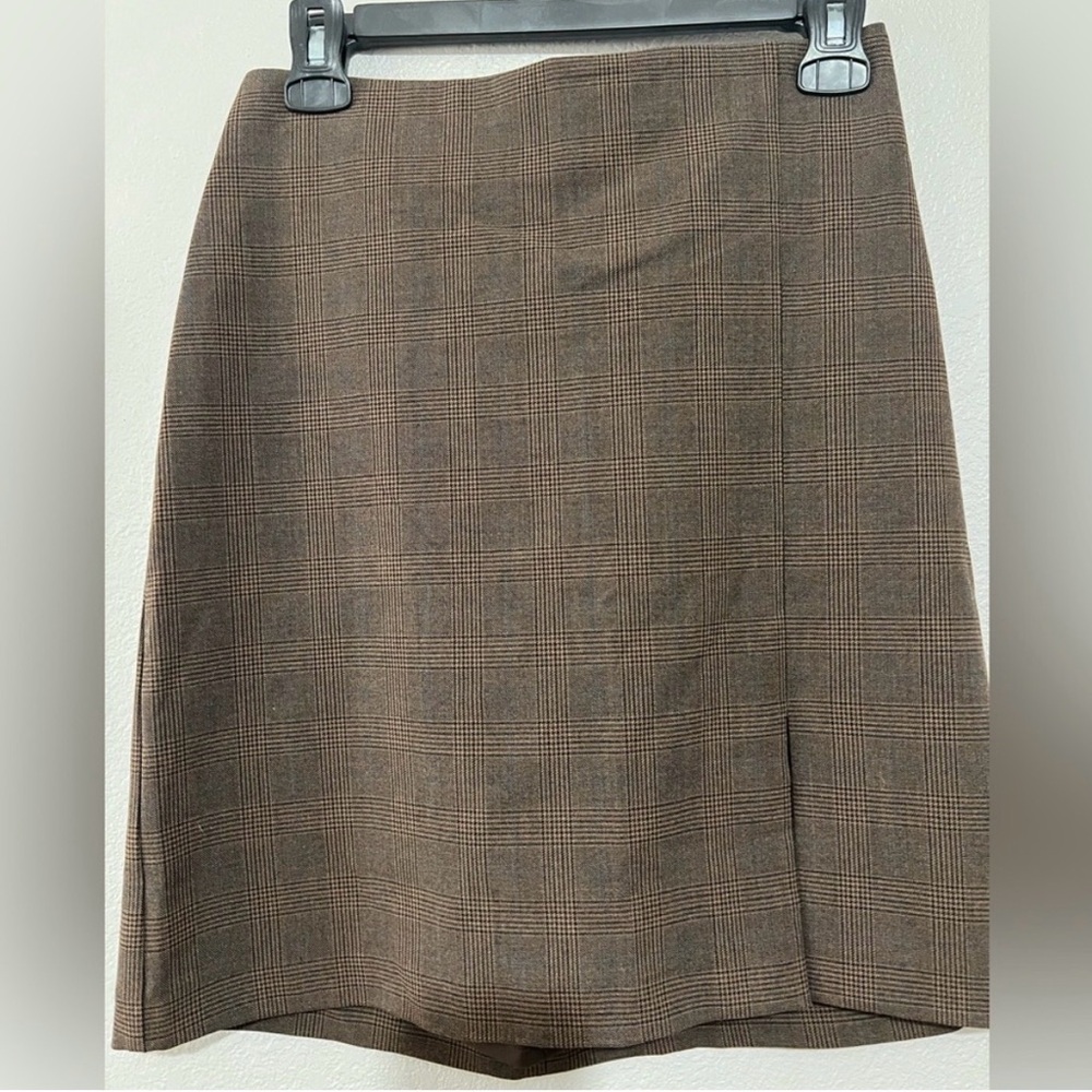 Rachel Zoe Brown Plaid Mini Skirt
